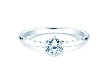 Engagement ring Madison in 9K white gold with diamond 0.50ct H/SI