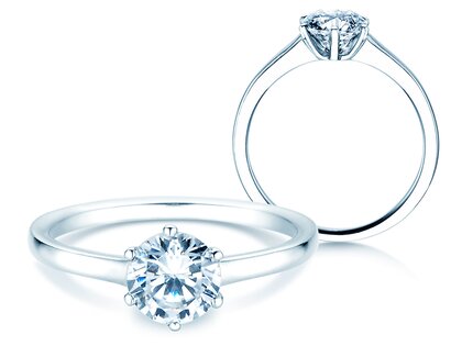Engagement ring Madison in 9K white gold with diamond 1.00ct H/SI