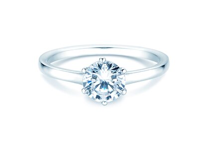 Engagement ring Madison in 9K white gold with diamond 1.00ct H/SI