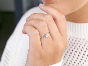 Engagement ring Madison in 9K white gold with diamond 1.00ct H/SI