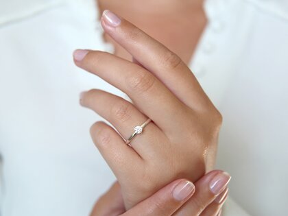 Engagement ring Madison in silver 925/- with diamond 0.15ct H/SI
