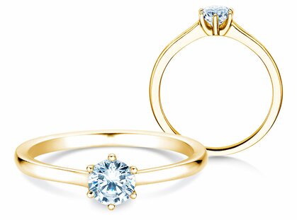 Engagement ring Madison in 14K yellow gold with diamond 0.50ct G/SI