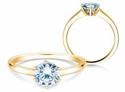 Engagement ring Madison in 14K yellow gold with diamond 1.00ct G/SI