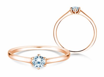 Engagement ring Madison in 14K rosé gold with diamond 0.15ct G/SI