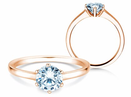 Engagement ring Madison in 14K rosé gold with diamond 1.00ct G/SI