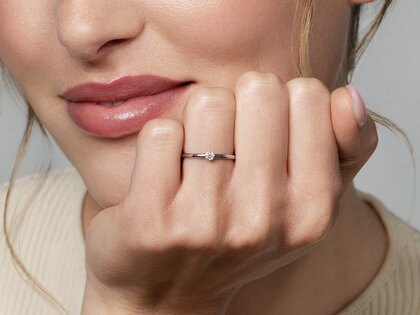 Engagement ring Melody in silver 925/- with diamond 0.10ct G/SI