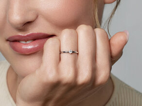 Engagement ring Melody in 14K white gold with diamond 0.20ct G/SI