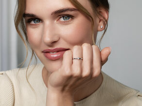 Engagement ring Melody in 14K white gold with diamond 0.20ct G/SI