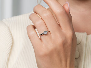 Engagement ring Melody in 14K yellow gold with diamond 0.50ct G/SI