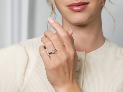 Engagement ring Melody in 14K yellow gold with diamond 0.50ct G/SI