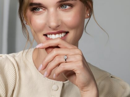 Engagement ring Melody in 14K rosé gold with diamond 1.00ct G/IF