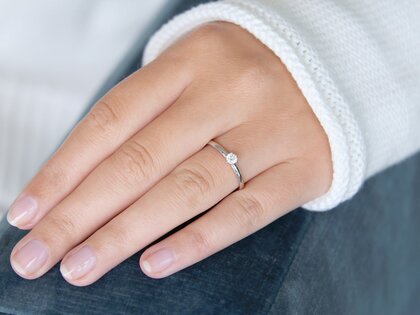 Engagement ring Melody in silver 925/- with lab-grown diamond 0.15ct E/VS
