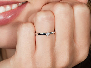 Engagement ring Modern Petite in 14K white gold with diamond 0.08ct G/SI
