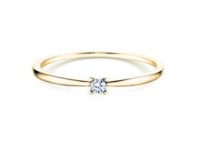 Engagement ring Modern Petite in 14K yellow gold with diamond 0.05ct G/SI