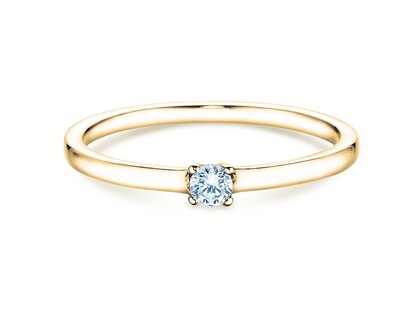 Engagement ring Modern Petite in 14K yellow gold with diamond 0.08ct G/SI