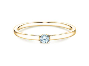 Engagement ring Modern Petite in 14K yellow gold with diamond 0.08ct G/SI