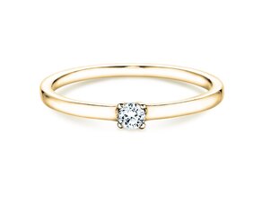 Engagement ring Modern Petite in 14K yellow gold with diamond 0.08ct G/SI