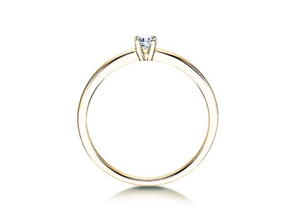 Engagement ring Modern Petite in 14K yellow gold with diamond 0.08ct G/SI