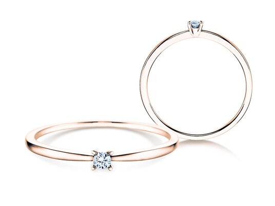 Engagement ring Modern Petite in 14K white gold with diamond 0.05ct G/SI