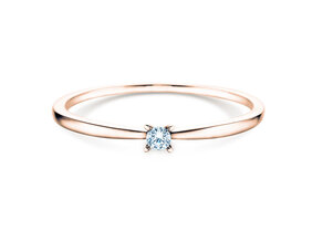 Engagement ring Modern Petite in 14K rosé gold with diamond 0.05ct G/SI