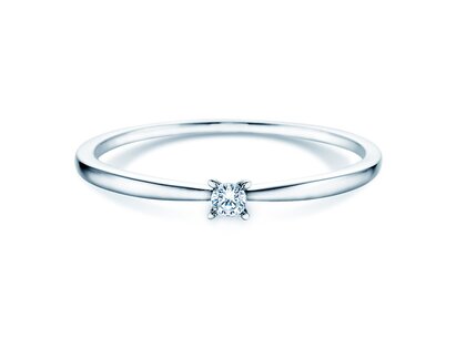 Engagement ring Modern Petite in 14K white gold with diamond 0.05ct G/SI