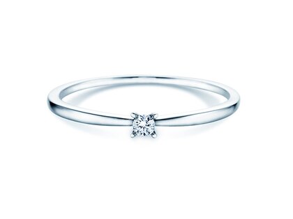 Engagement ring Modern Petite in 14K white gold with diamond 0.05ct G/SI