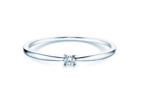 Engagement ring Modern Petite in 14K white gold with diamond 0.05ct G/SI