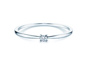 Engagement ring Modern Petite in 14K white gold with diamond 0.05ct G/SI