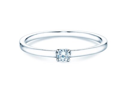 Engagement ring Modern Petite in 14K white gold with diamond 0.08ct G/SI