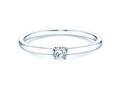Engagement ring Modern Petite in 14K white gold with diamond 0.08ct G/SI