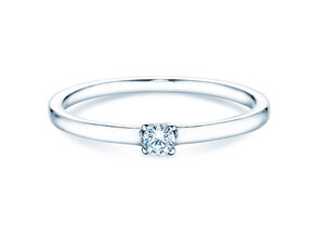 Engagement ring Modern Petite in 14K white gold with diamond 0.08ct G/SI