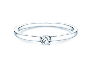 Engagement ring Modern Petite in 14K white gold with diamond 0.08ct G/SI