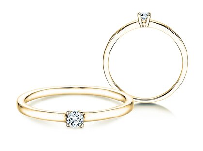 Engagement ring Modern Petite in 14K yellow gold with diamond 0.11ct