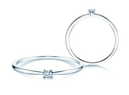 Engagement ring Modern Petite in 14K white gold with diamond 0.05ct G/SI