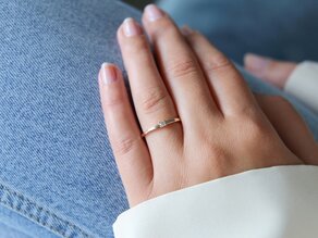 Engagement ring Modern in 14K rosé gold with diamond 0.05ct G/SI
