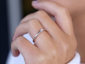 Engagement ring Modern in silver 925/- with diamond 0.05ct G/VS