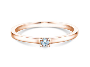 Engagement ring Modern in 14K rosé gold with diamond 0.05ct G/SI