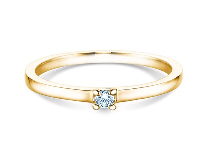 Engagement ring Modern in 14K yellow gold with diamond 0.05ct H/SI