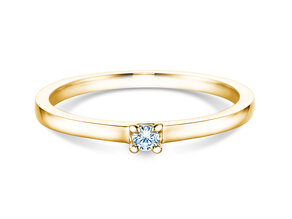 Engagement ring Modern in 14K yellow gold with diamond 0.05ct H/SI