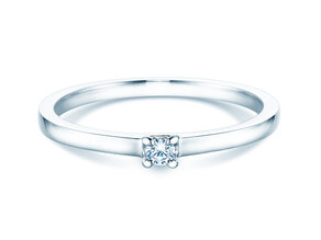 Engagement ring Modern in silver 925/- with diamond 0.05ct G/VS