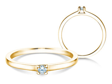 Engagement ring Modern in silver 925/- with diamond 0.05ct H/SI