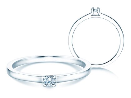 Engagement ring Modern in silver 925/- with diamond 0.05ct G/VS