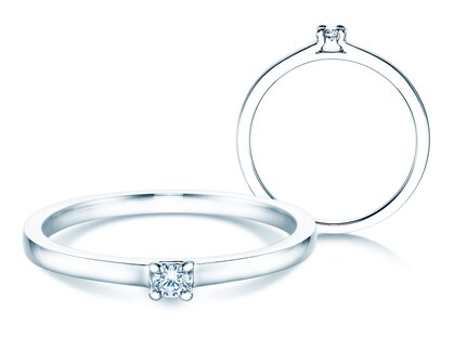 Engagement ring Modern in 14K white gold with diamond 0.05ct H/SI