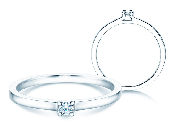 Engagement ring Modern in silver 925/- with diamond 0.05ct G/VS