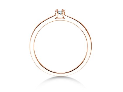 Engagement ring Modern in 14K rosé gold with diamond 0.05ct G/SI
