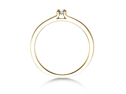Engagement ring Modern in 14K yellow gold with diamond 0.05ct H/SI