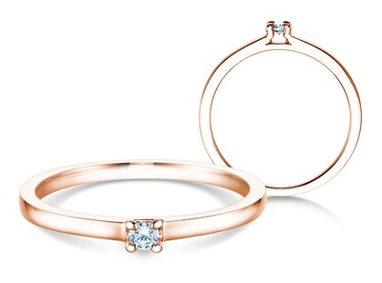 Engagement ring Modern in 18K rosé gold with diamond 0.05ct G/SI