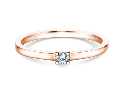 Engagement ring Modern in 18K rosé gold with diamond 0.07ct H/SI