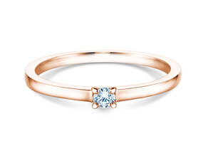 Engagement ring Modern in 18K rosé gold with diamond 0.07ct H/SI