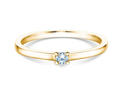 Engagement ring Modern in 14K yellow gold with diamond 0.07ct G/SI